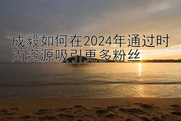 成毅如何在2024年通过时尚资源吸引更多粉丝