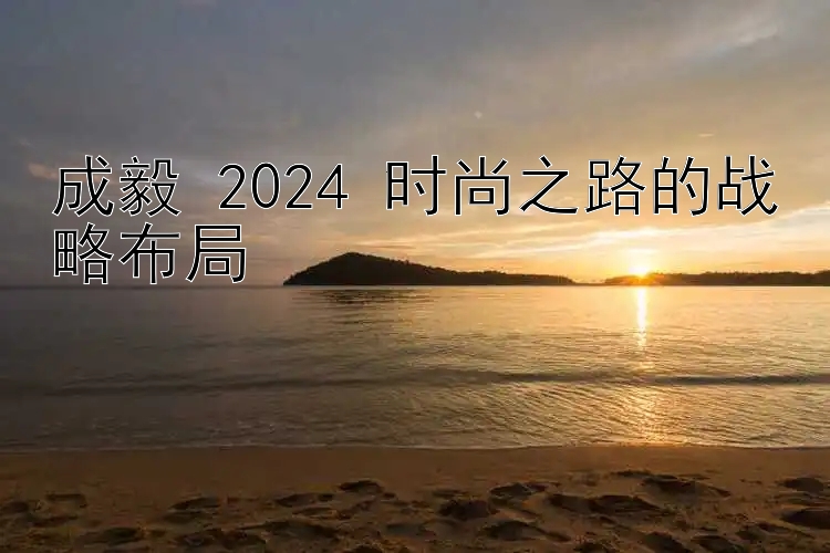 成毅 2024 时尚之路的战略布局