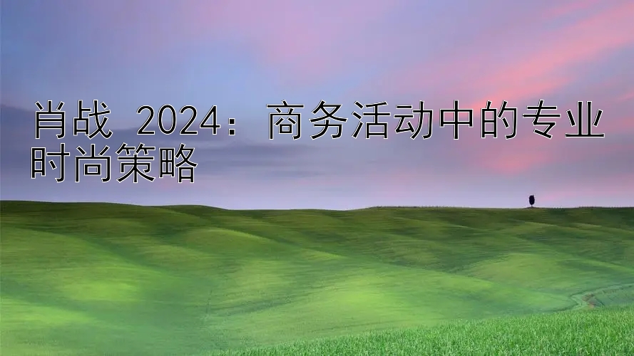 肖战 2024：商务活动中的专业时尚策略