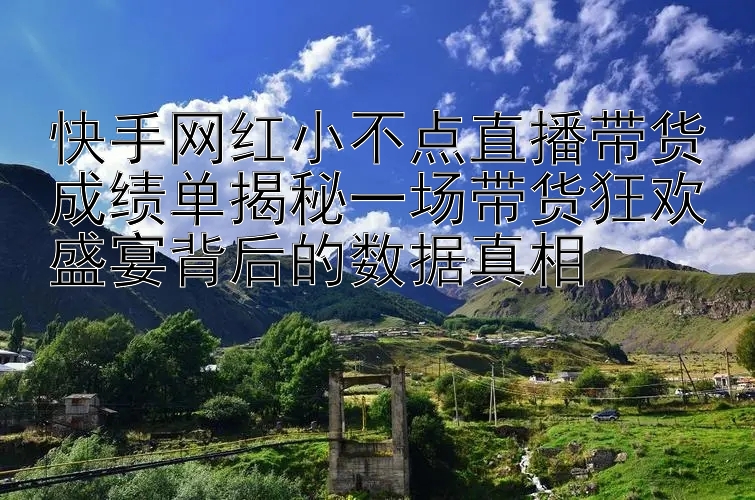 快手网红小不点直播带货成绩单揭秘一场带货狂欢盛宴背后的数据真相