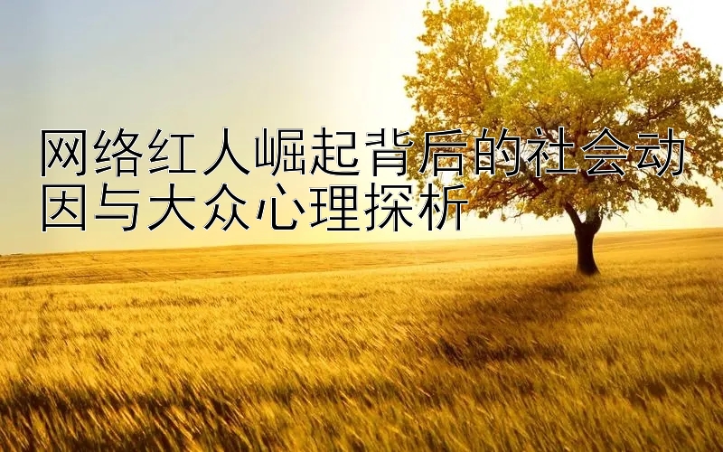 网络红人崛起背后的社会动因与大众心理探析