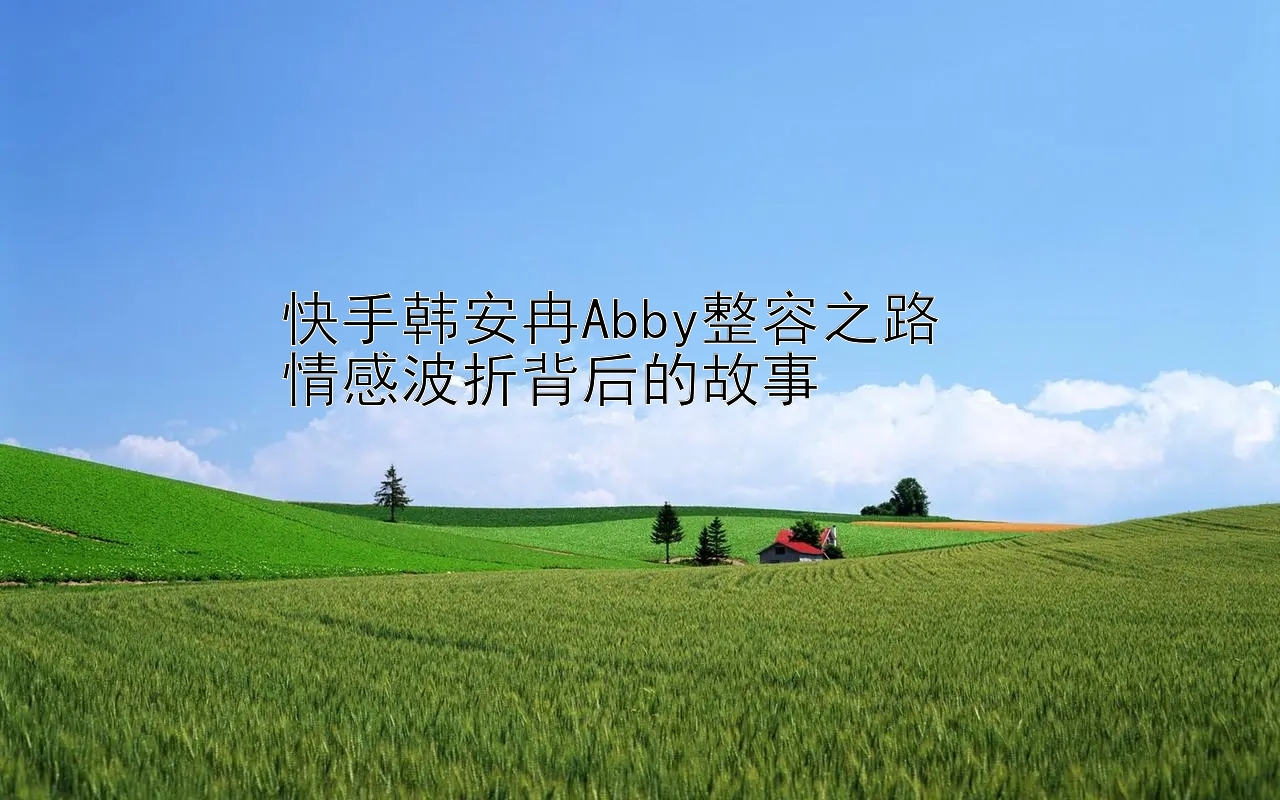 快手韩安冉Abby整容之路  
情感波折背后的故事