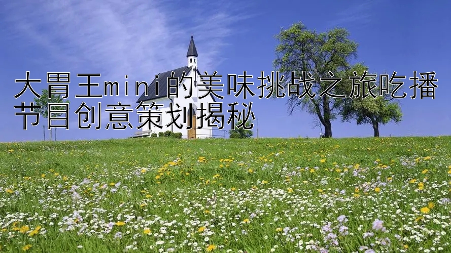 大胃王mini的美味挑战之旅吃播节目创意策划揭秘